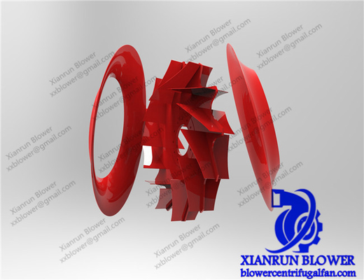 Capa resistente al desgaste del ventilador centrífugo Impeller Tratamiento especial Accesorios del ventilador centrífugo Rueda del ventilador inclinada hacia atrás